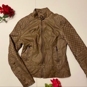 Cat Walk Studio Brown Vegan Leather Jacket Medium